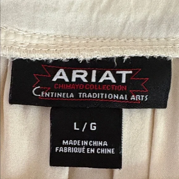 Ariat Chimayo Jacquard Embroidered Peplum Top in Buttercream - Size Large - Picture 5 of 8